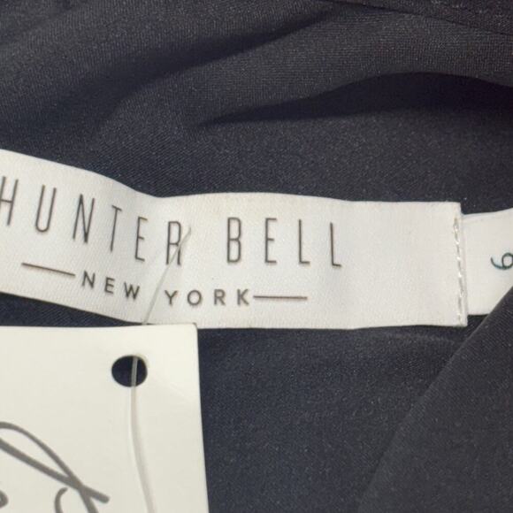 NWT Hunter Bell New York Peplum Silk Leather‎ Blouse Size 6 - Picture 6 of 7